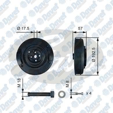 GATES TVD1033A Krank Kasnagi - Vw Crafter 2.5d 98-03